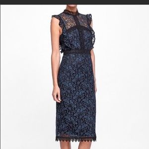 Zara Black and Navy Lace Dress